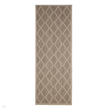 Flatweave Gel Trellis Latte Runner-Melrose-Rug Love - The Most Loved Rug Store